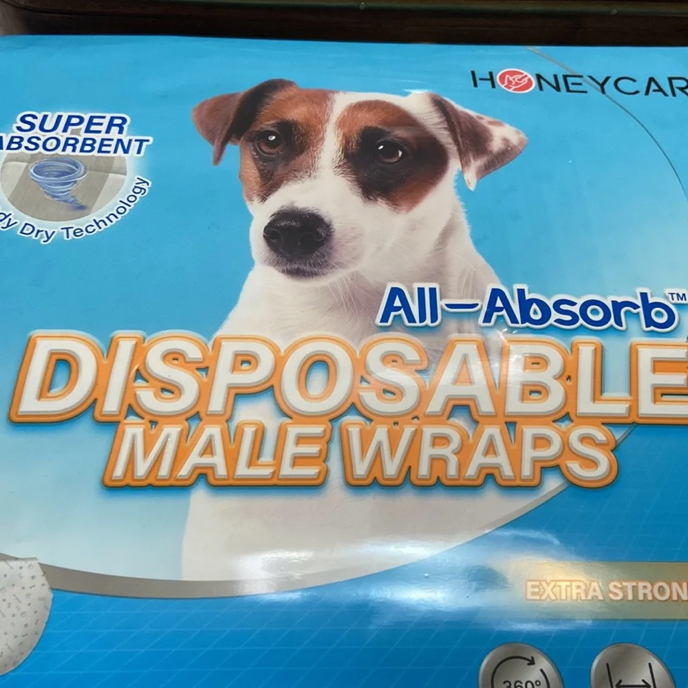 Male Dog Wraps/Diapers- Fantastic Housebreaking Aid- NEW - Unopened! Size S